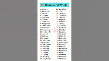 50 Compound Words in English #grammar #learning