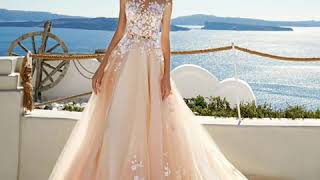 Vestidos de novia color beige champagne y/o crema - YouTube