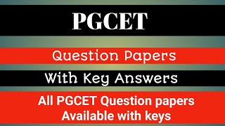 PGCET QUESTION PAPERS With Key Answers| How to Get PGCET Question papers | PGCET Old Question papers screenshot 1