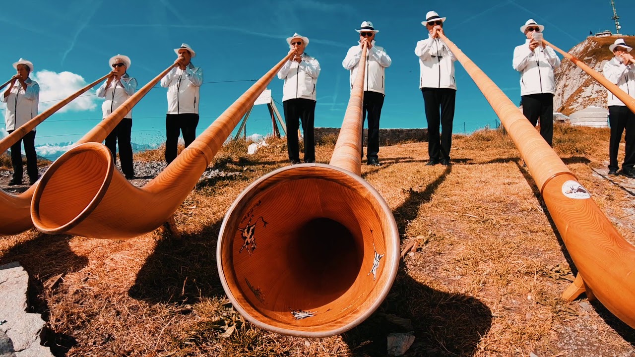 Alphorn in the Swiss Mountains