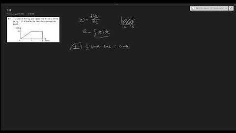 1.8 The current flowing past a point in a device. Calculate the total charge through the point.