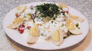 Салат проще простого из овощей и яиц