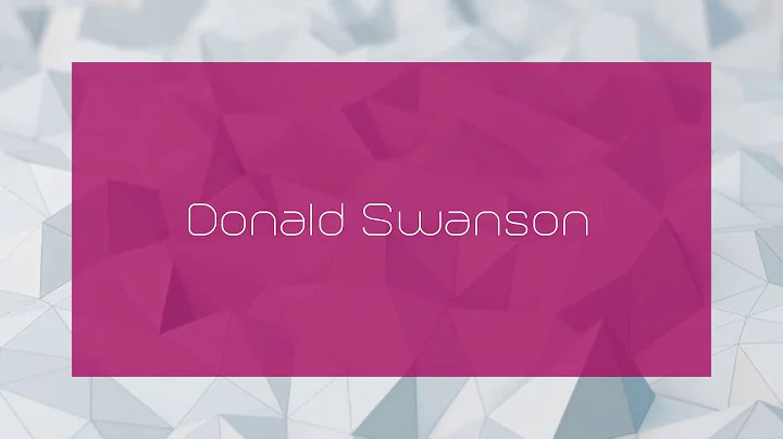 Donald Swanson - appearance
