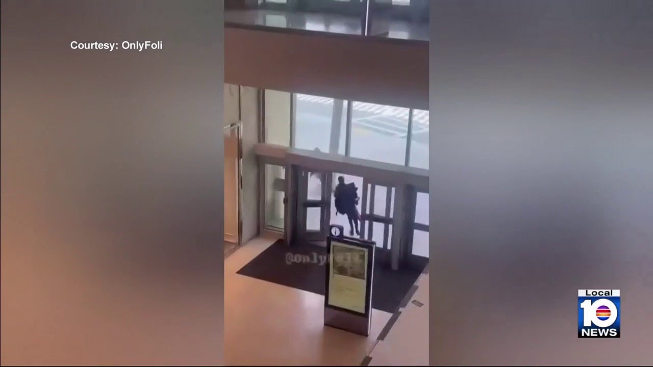 Женщина убегает из торгового центра Dadeland после ограбления Alo Yoga