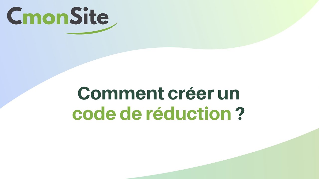 Comment créer un code de réduction ? - YouTube