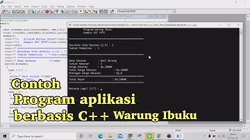 CONTOH PROGRAM WARUNG IBUKU MENGGUNAKAN APLIKASI BORLAND C++ | TUGAS AKHIR APSI