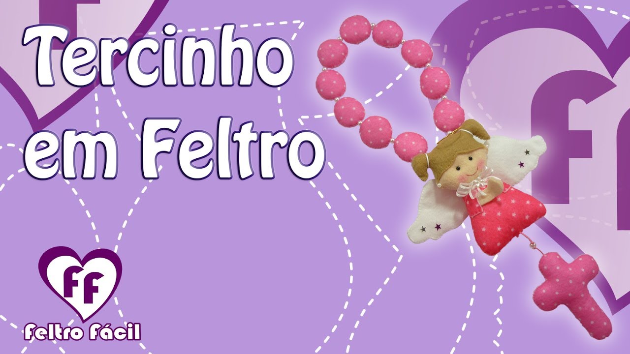 Passo a passo terçinho com Anjinho em feltro - Angel felt craft