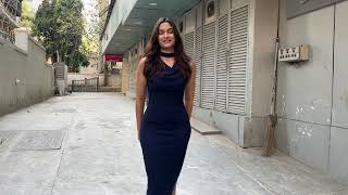 sai MANJERAKER looks gorgeous in blue dress