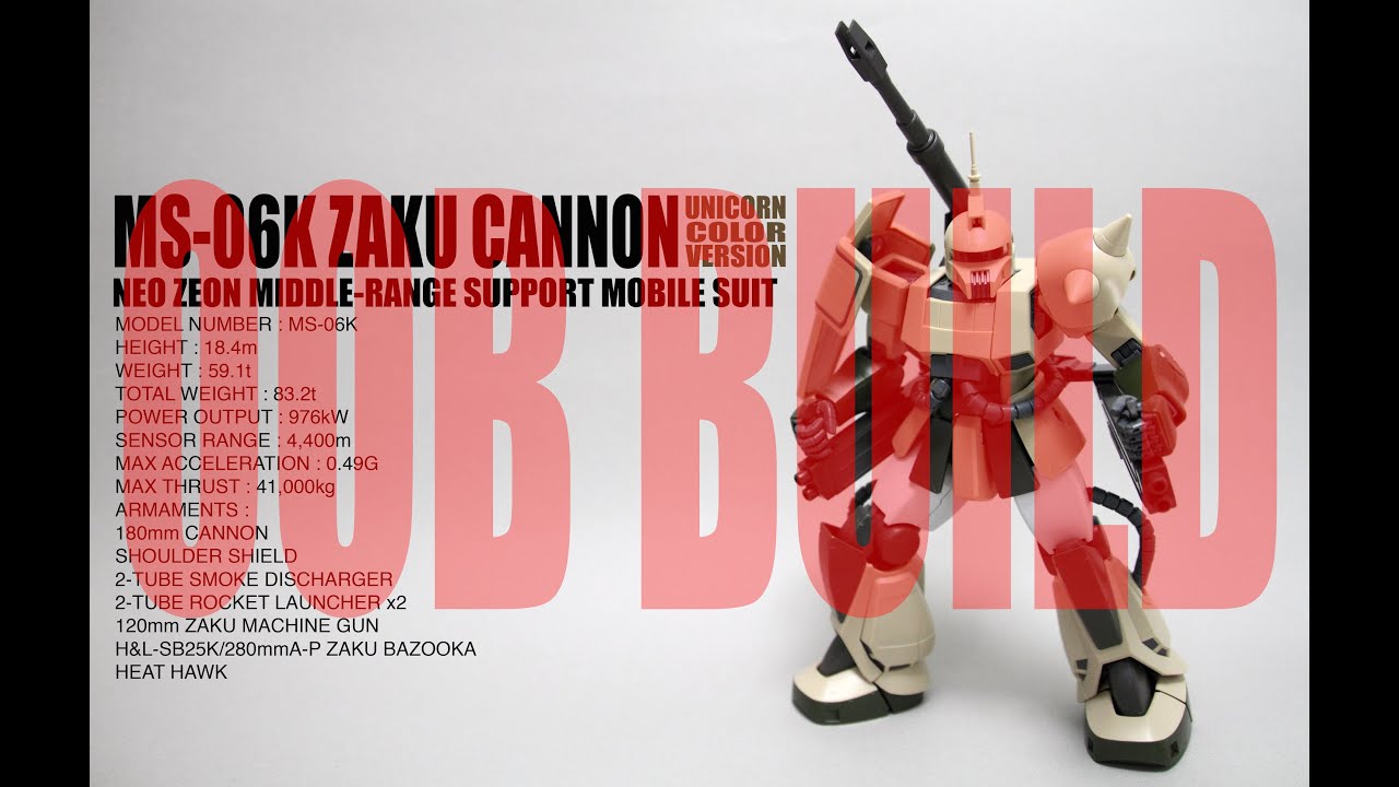 049 - MG MS-06K Zaku Cannon (Unicorn Version) (OOB Review) - YouTube