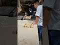 Interns Making end grain maple cutting boards. 120 year old church pews. Their Christmas presents
