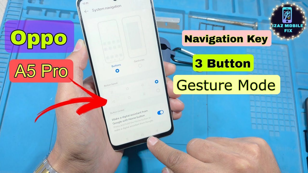 How To Switch 3 Button Navigation To Gesture Mode In Oppo A5 Pro - YouTube