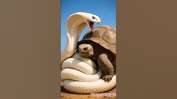 A giant snake swallows the tortoise 😭 #shorts #ai #cow #snake