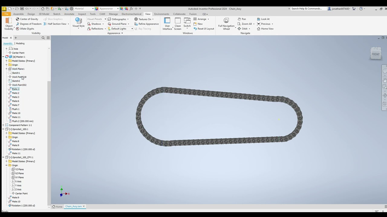Chain Movement Animation in Autodesk Inventor | Beginner Practice