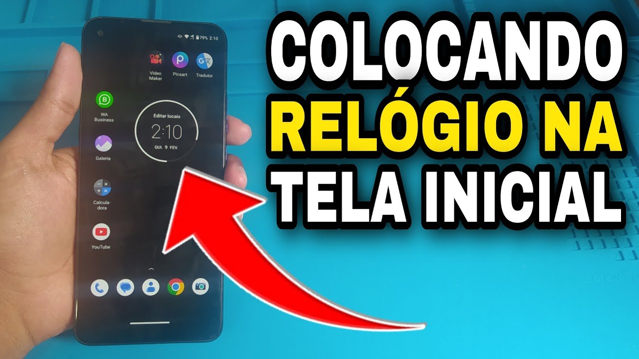 COMO COLOCAR RELÓGIO NA TELA INICIAL DO CELULAR MOTOROLA - YouTube