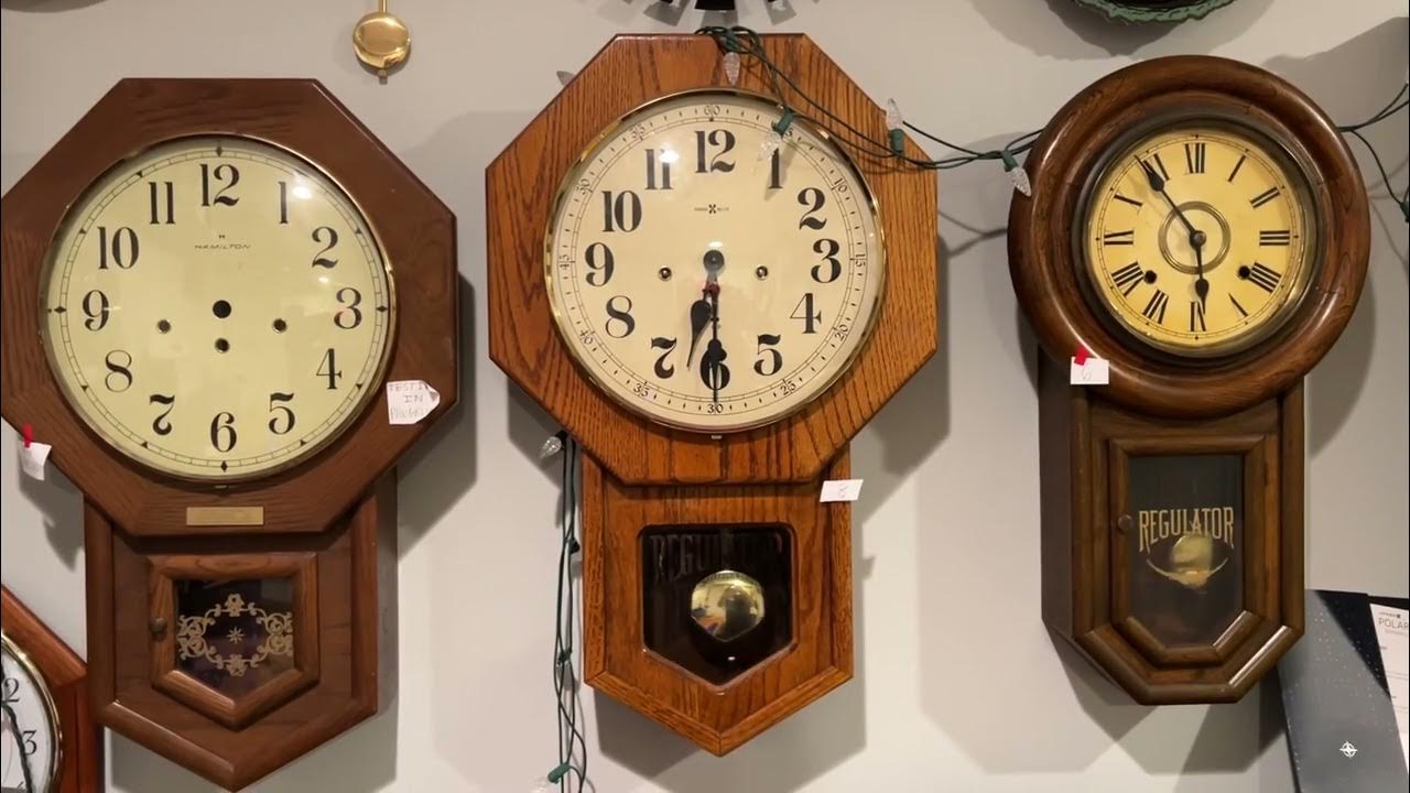 Howard Miller Shelbourne Regulator Wall Clock Chimes 630 PM YouTube
