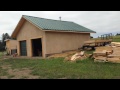 Timber-framed garage nearly completed Timber-framed garage nearly completed