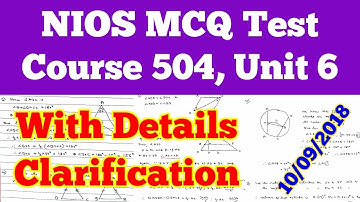 NIOS MCQ Test, Course 504, Unit 6, with details Clarification