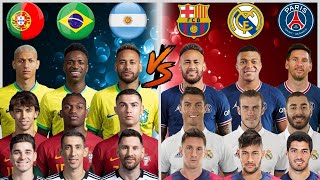 💪💪💪Argentina Brazil Portugal 🆚 MSN BBC MNM ( Messi Ronaldo Neymar Mbappe Suarez Bale Benzema ) 🔥🔥🔥