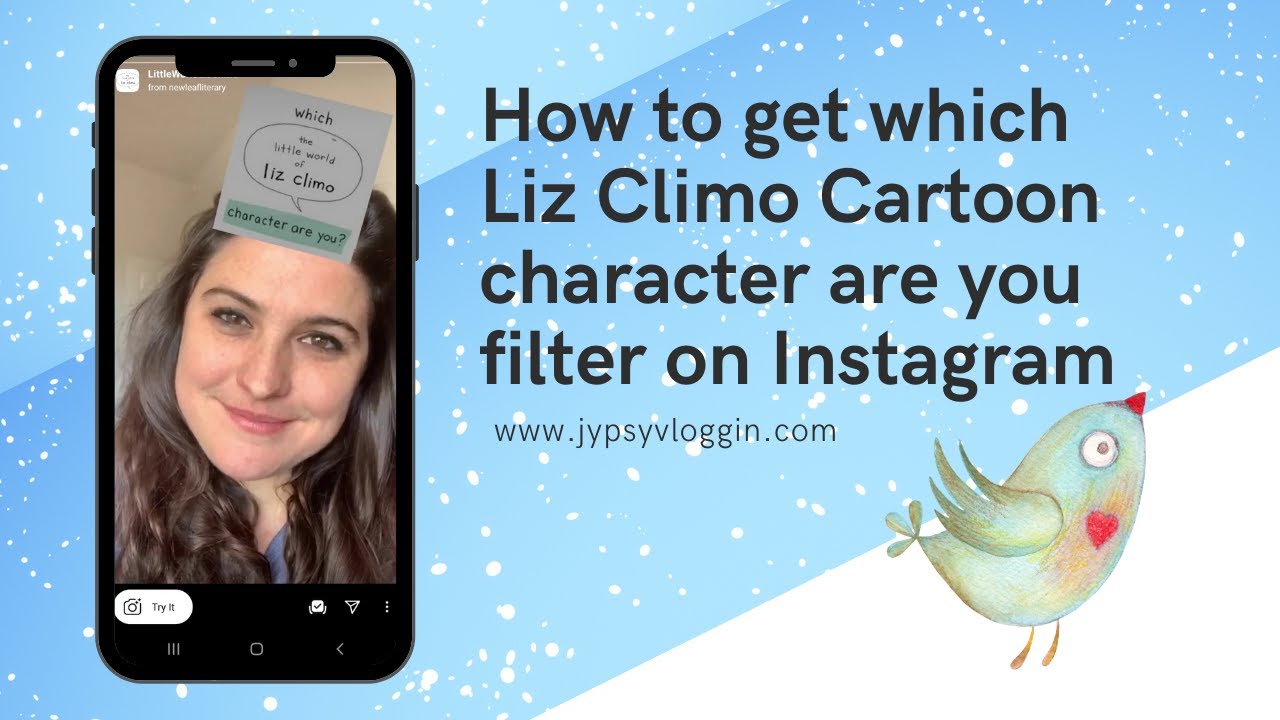 How to get which Liz Climo Cartoon character are you filter on Instagram –  jypsyvloggin