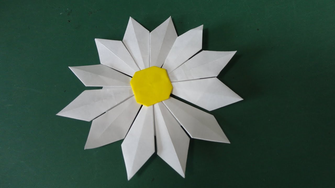 かわいい マーガレット 折り紙 Lovely Marguerite Origami Youtube