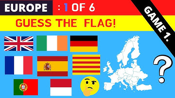 (Round 1 of 6) EUROPE - GUESS the flag  - 8 European flags - With spoken answers!