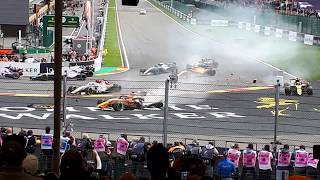 Formula 1 HUGE lap 1 crash | fan POV