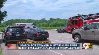 Search for swimmer in Little Miami River