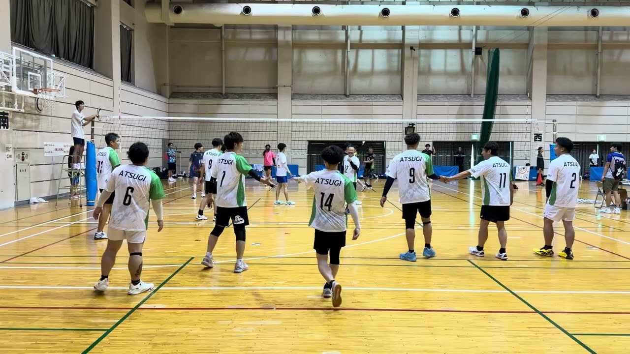 20251012 9人制バレーボール大会 ギオンアリーナ OHANA vs SUP FAMILY 1セット目