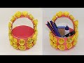 DIY- How to make pen stand /pencil holder / desk organizer from paper By Crafts Gallery