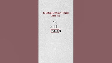 Multiplication Trick (Base 10 ) 18 x 16 #maths #shorts #multiplicationtricks