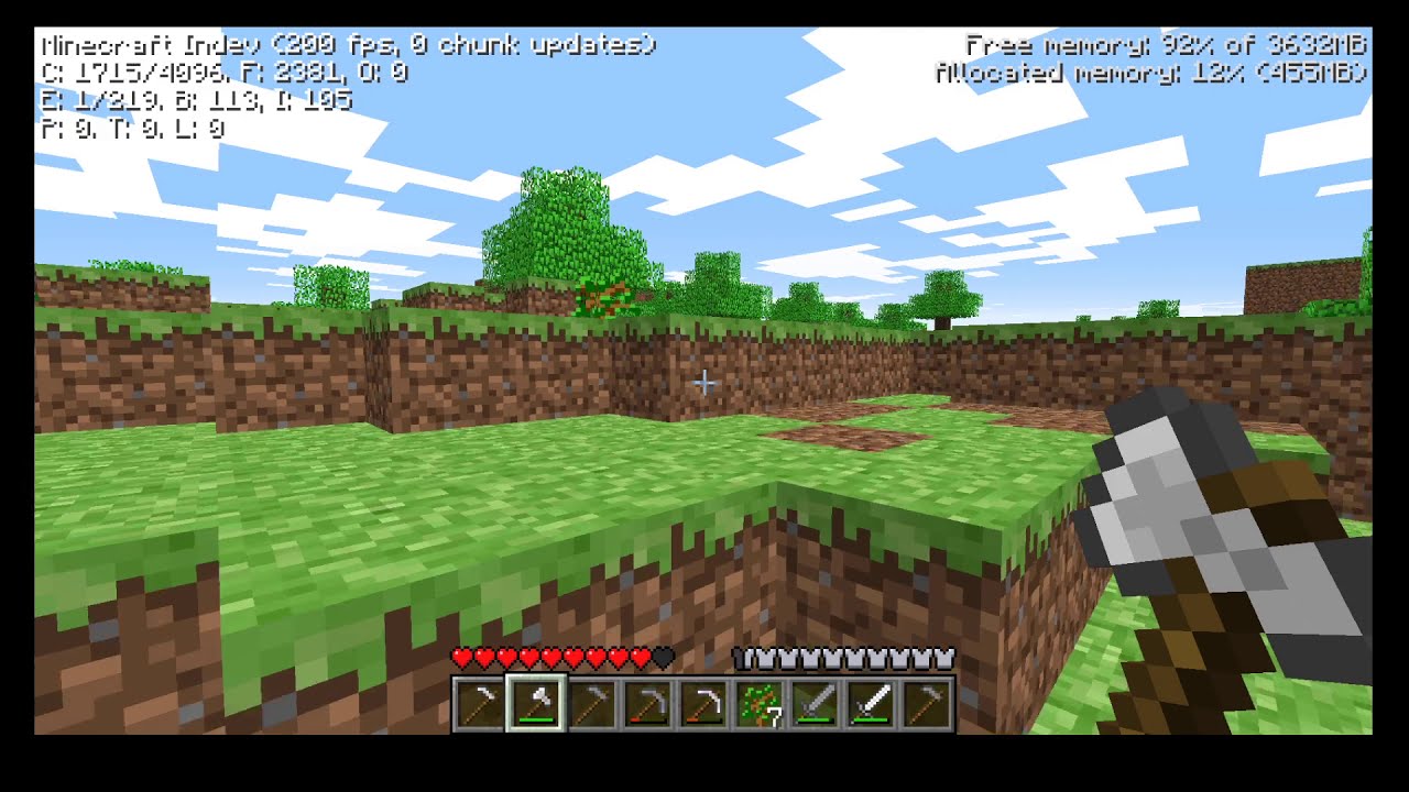 Minecraft indev february 23 version gameplay part 2. - YouTube