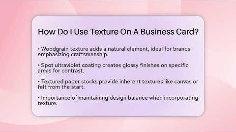 How Do I Use Texture On A Business Card? - Graphic Design Nerd