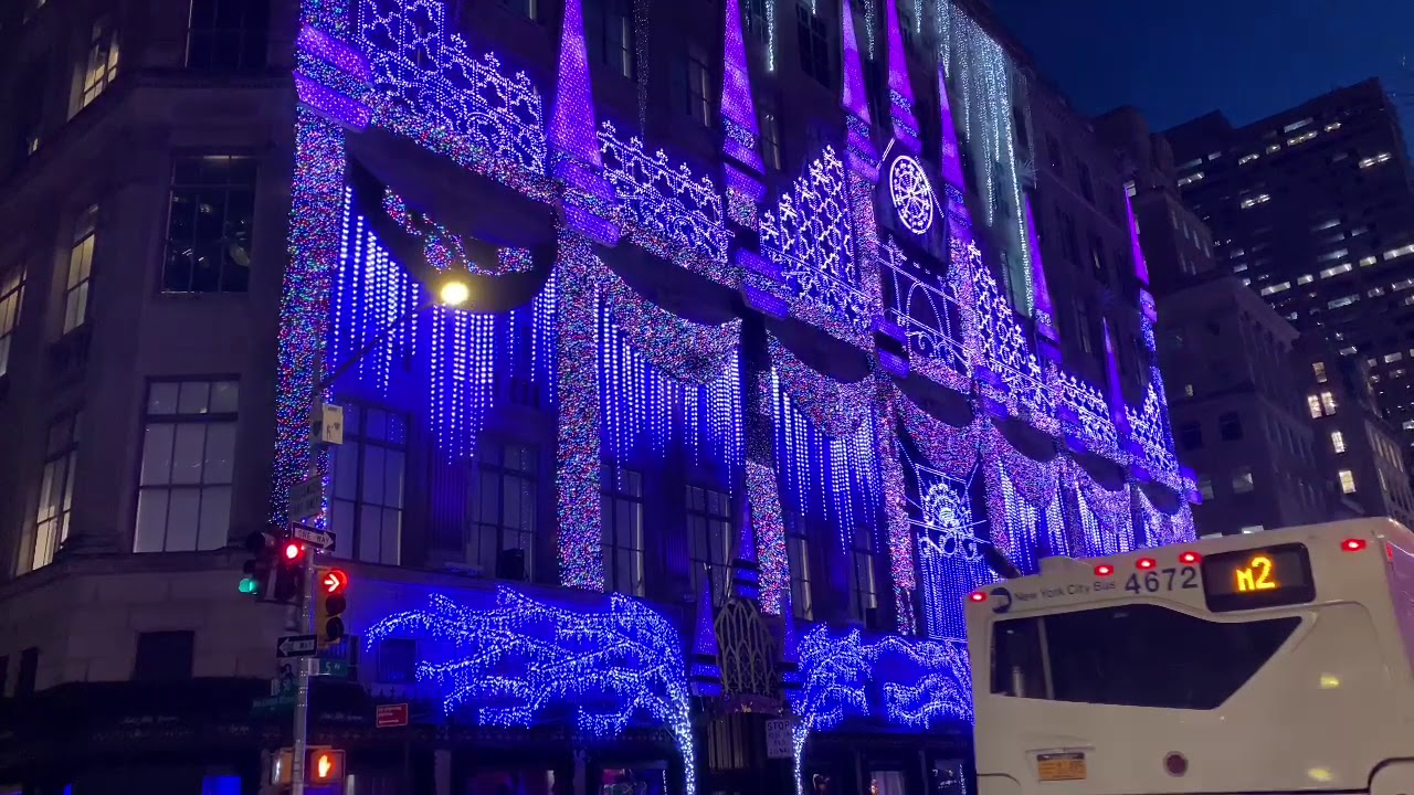 Saks Fifth Avenue Holiday Light show 12/20/19 nyc YouTube