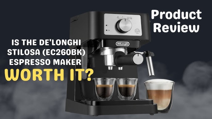 De'Longhi Stilosa Manual Espresso Machine, 13.5 x 8.07 x 11.22 inches &  Stainless Steel Milk Frothing Pitcher, 12 ounce (350 ml), 12 oz & Double