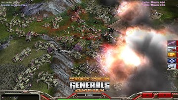 C&C Generals - Zero Hour: 1 vs. 7 - Neutron Shells vs. 7 Hard Tank (Biggest Traffic Jam Ever)