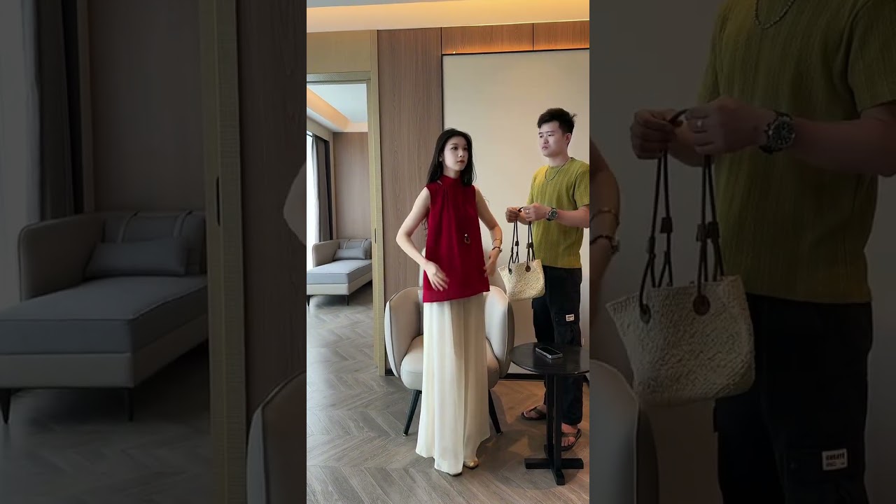 Cozy Luxe Look 2025 ❤️🤍 | Red Top & White Flow Skirt Giving Hotel-Chic Vibes!