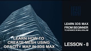 3DS MAX TUTORIAL LESSON 8 / Modern Outdoor Bench Modeling & Texturing using Opacity map In Malayalam