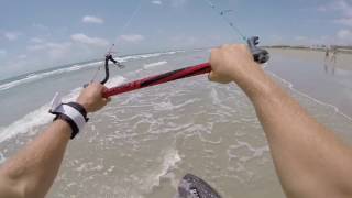 Skimming coco beach with my trainer kite