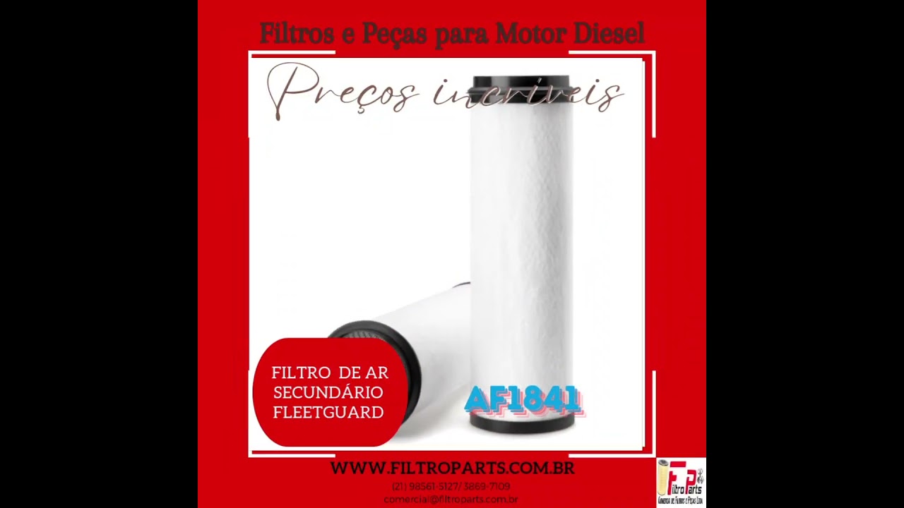 FILTRO DE AR SECUNDÁRIO AF1841 FLEETGUARD.