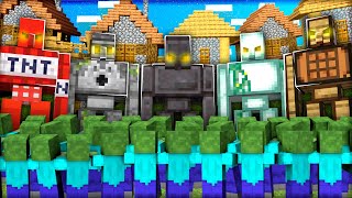 10,000 MUTANTS vs SECRET IRON GOLEMS in Minecraft