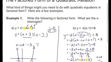 MBF3C U3L5 The Factored Form of a Quadratic Relation