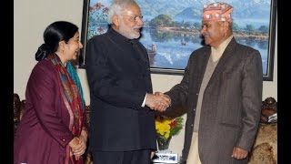 PM Modi meets the President of Nepal Ram Baran Yadav in Kathmandu, Nepal