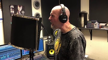 Micke Storck doing some background vocals on the song “Eternal Heroes” January 2021