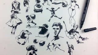 Gesture Drawing & People Sketching with a Brush Pen