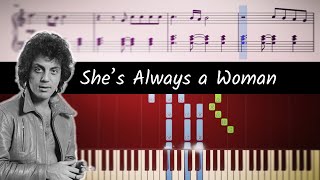 Video thumbnail of "How to play the piano part of She's Always a Woman by Billy Joel"