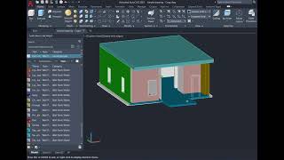 AutoCAD 3D House Coloring Tutorial | Easy Material &amp; Colour Rendering#Matcolour#column#colors#house