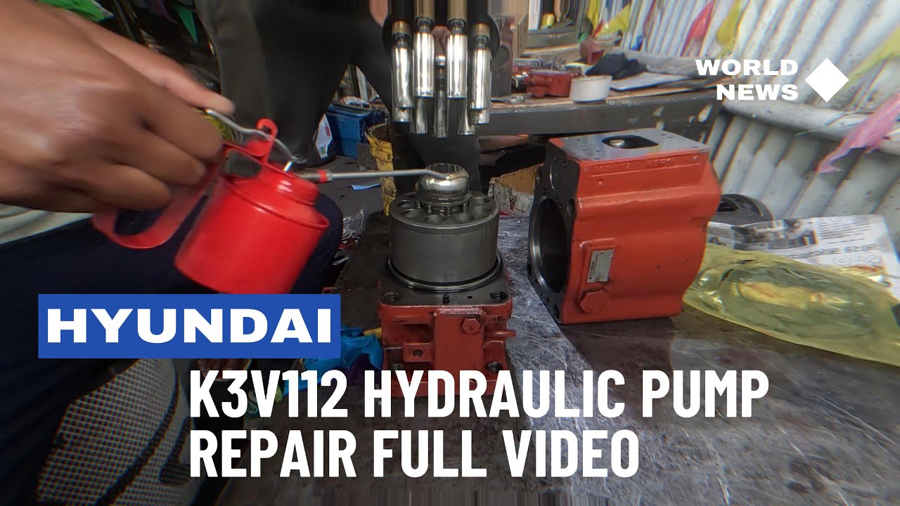 How to assembly K3V112 HYUNDAI 220 Hydraulic Pump Full video 0103