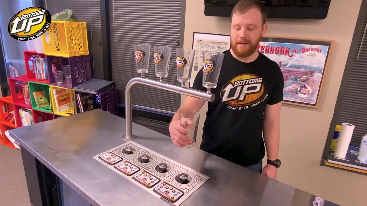 How To Put A Cup On A Bottoms Up Beer Dispenser - Youtube