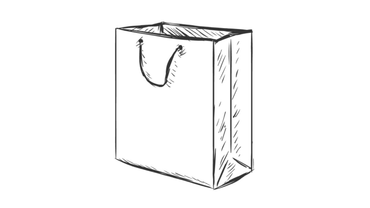 Easy Shopping Bag Drawing - fairyecake