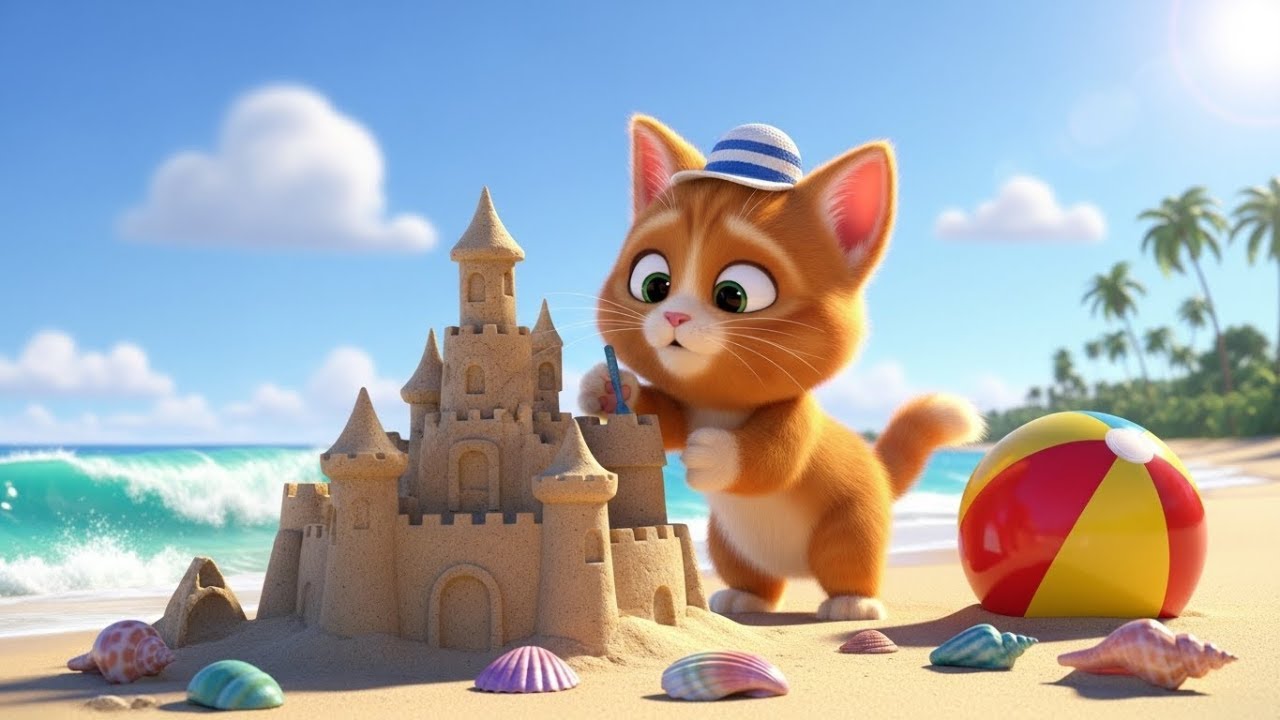 The Kitten's Beach Day